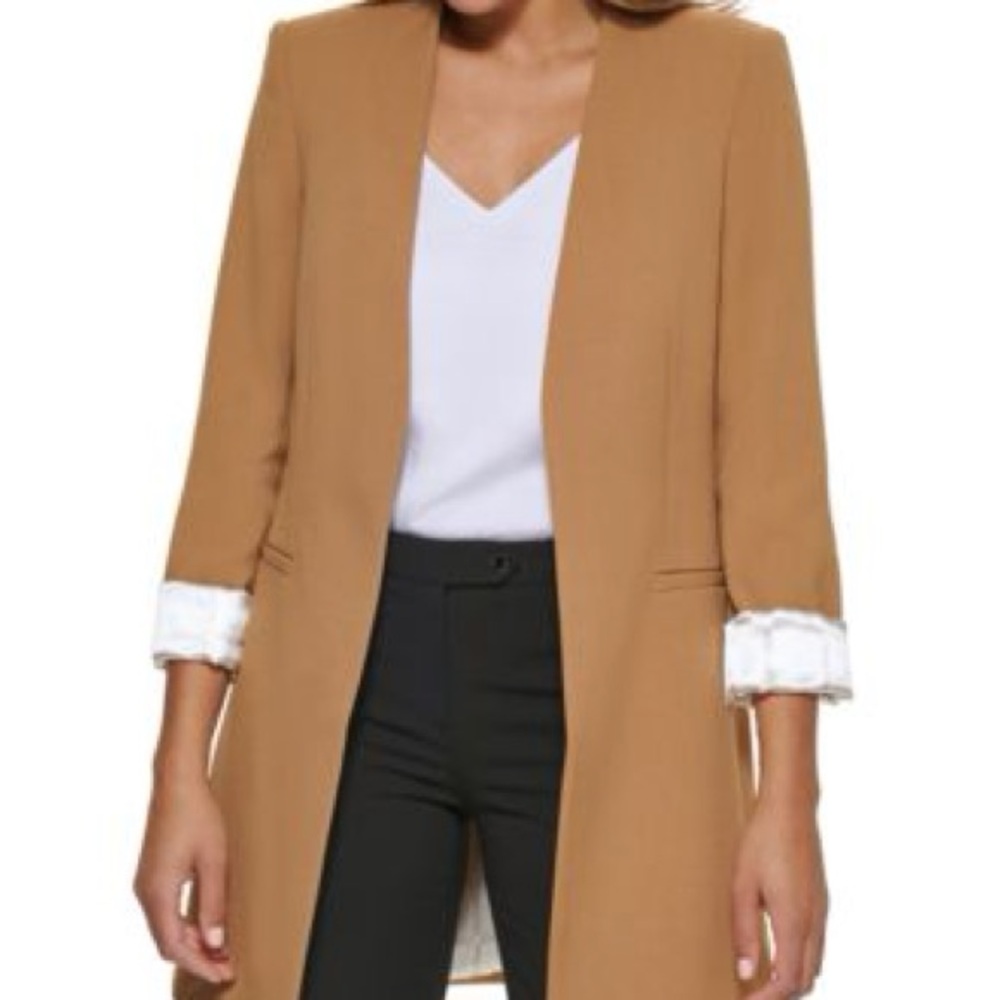 Calvin Klein Petite Open-Front 3/4-Sleeve Blazer